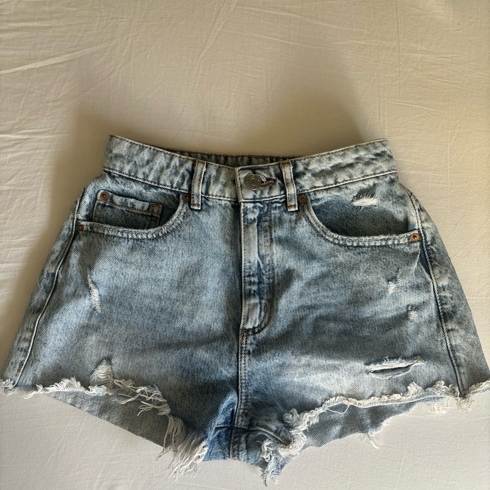 Distressed Garage Denim Festival Shorts